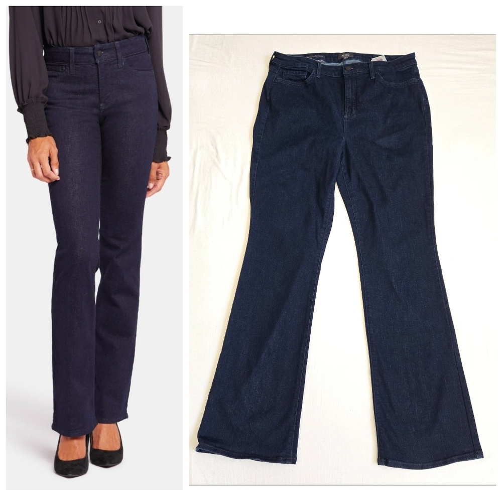 NYDJ Barabara Boot Cut Jeans Dark Wash Blue Size 14